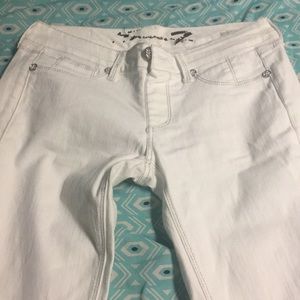 White flare jeans